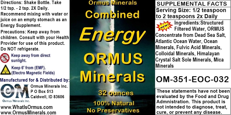 Ormus Minerals - Combined Energy Ormus Minerals (New Fam)